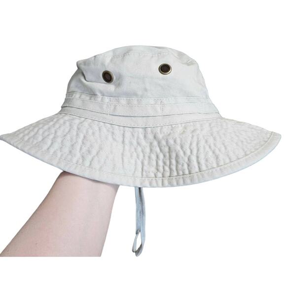 Dorfman Fishing Bucket Hat Cotton Canvas Size Medium Khaki Outdoor Camping Strap - Picture 4 of 7